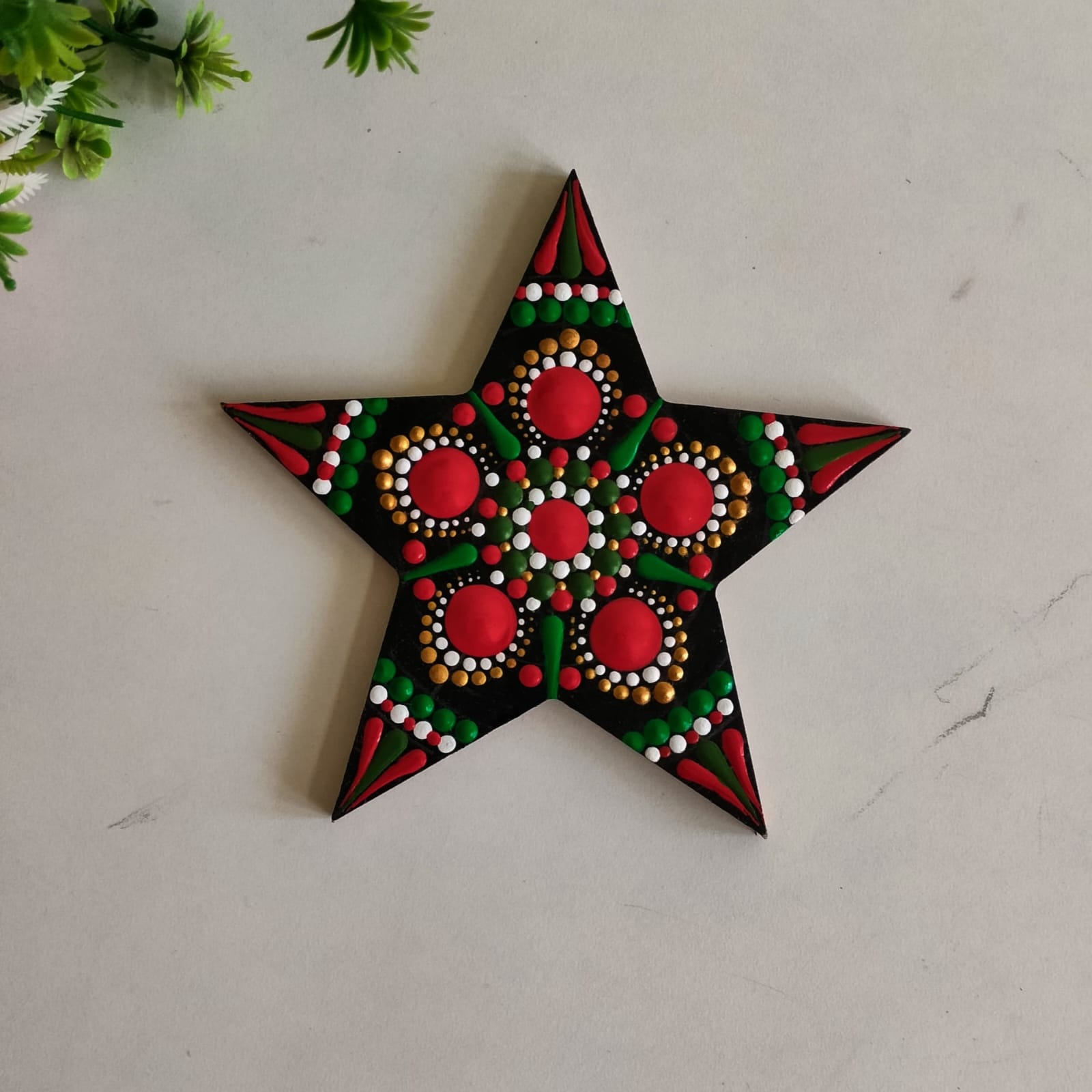 Dot Mandala Christmas Star Art